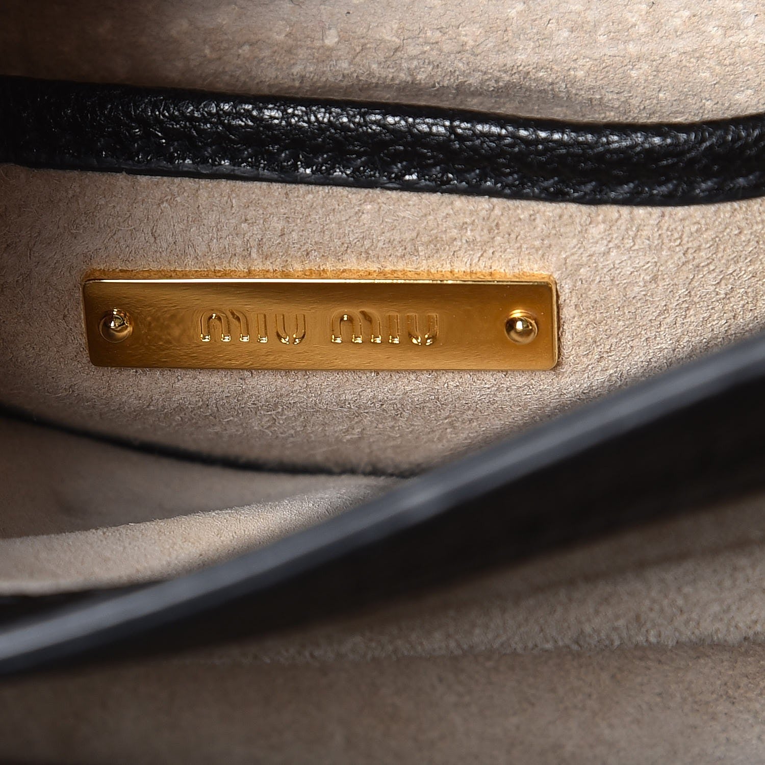 Miu Miu Goatskin Madras Shoulder Bag Black 6 of 7