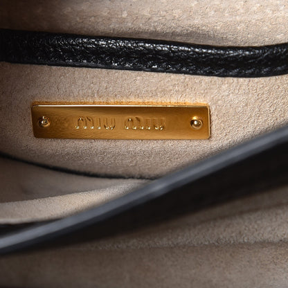 Miu Miu Goatskin Madras Shoulder Bag Black 6 of 7