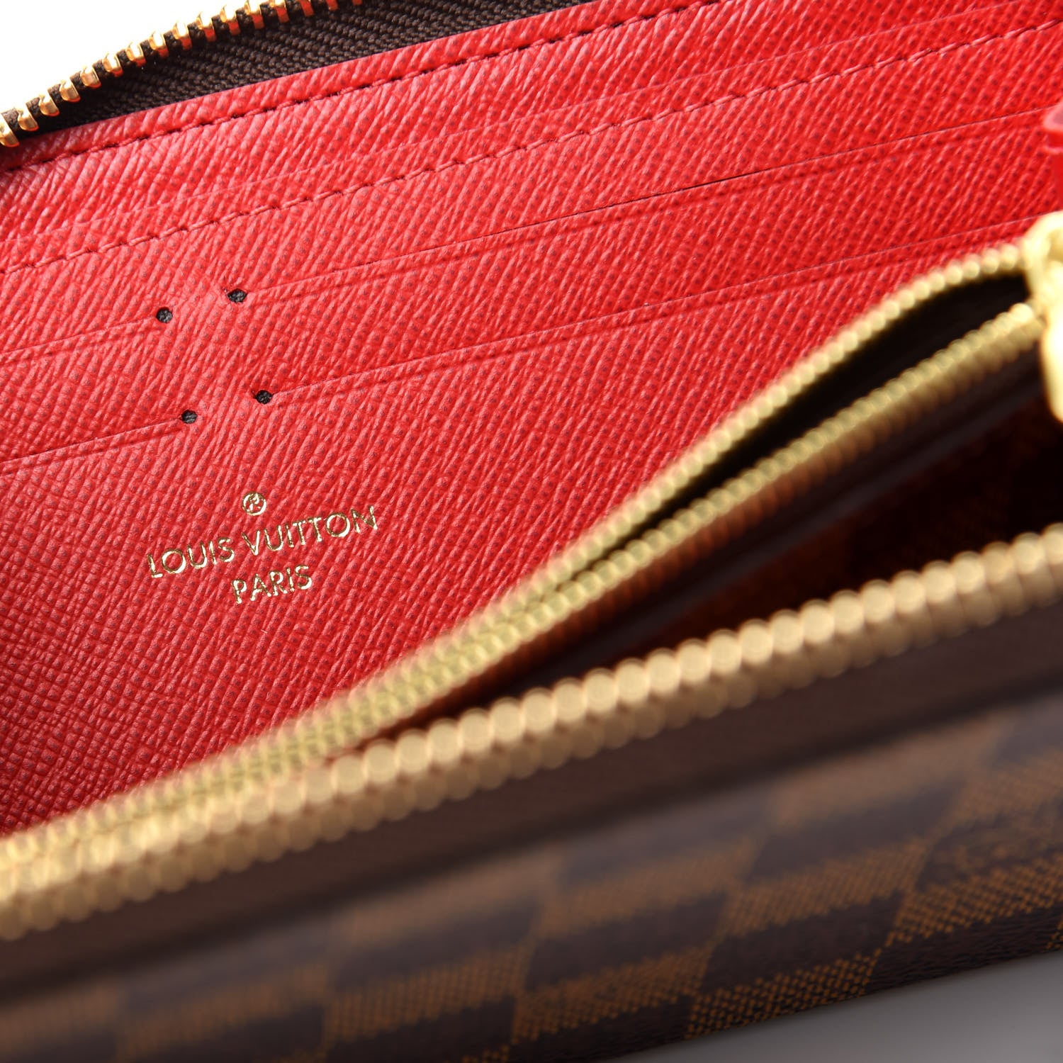 Louis Vuitton Damier Ebene Clemence Wallet Cherry 6 of 8