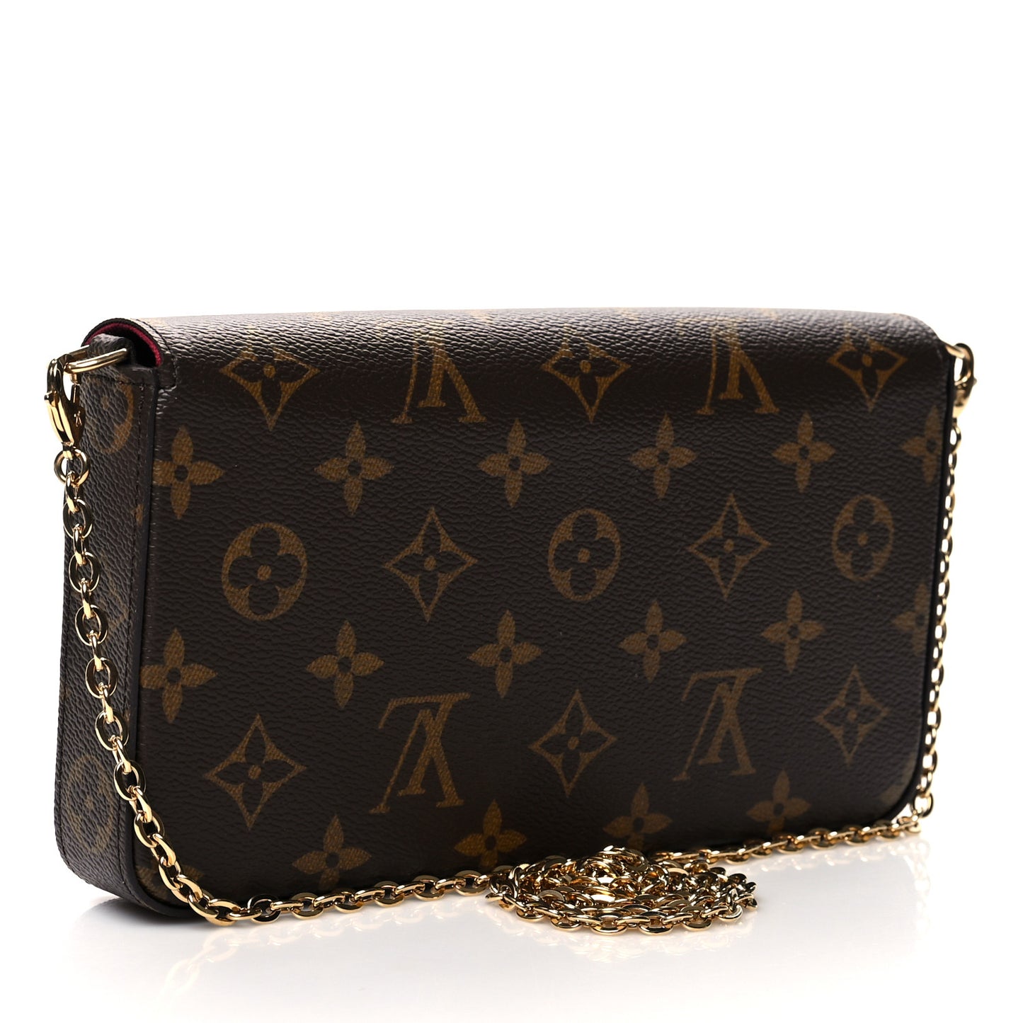 Monogram Pochette Felicie Chain Wallet Fuchsia