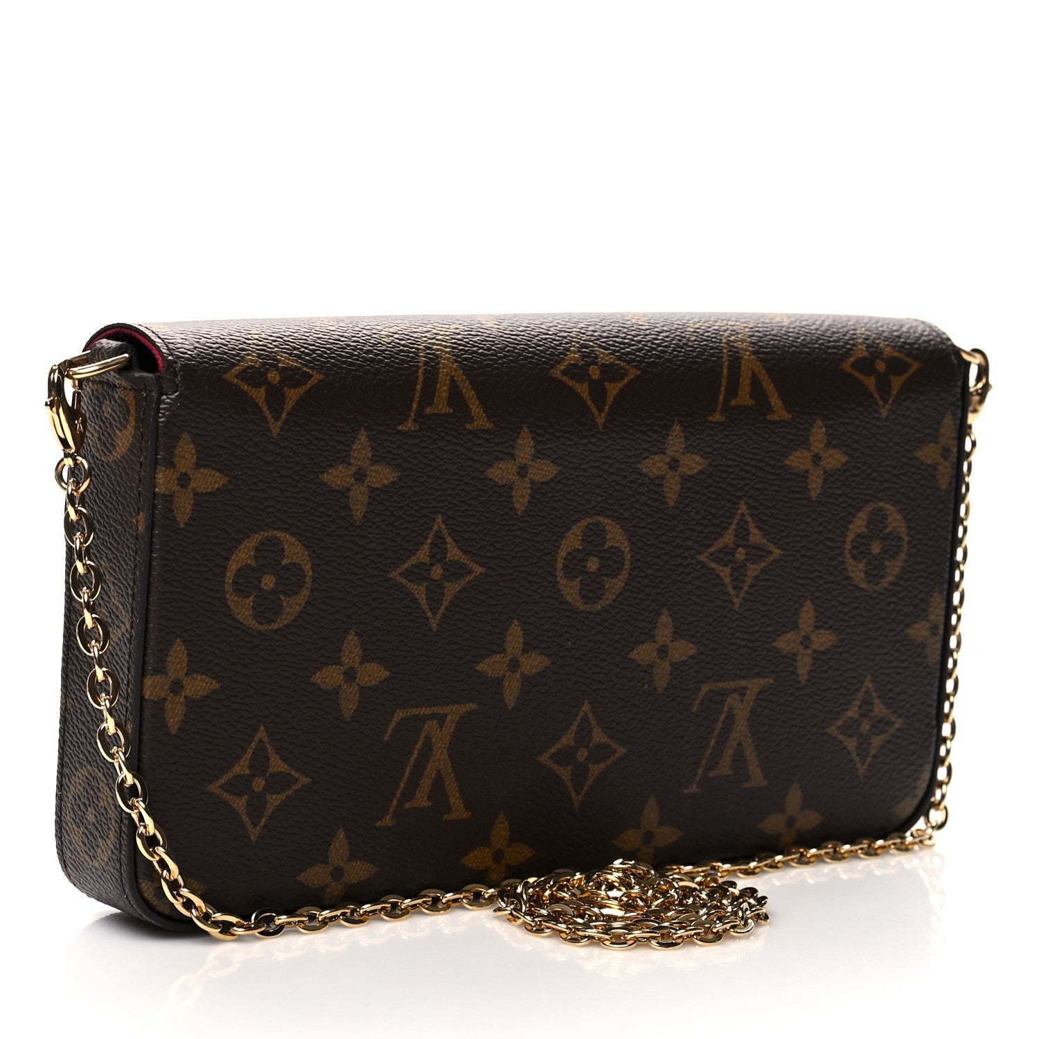 Louis Vuitton Monogram Pochette Felicie Chain Wallet Fuchsia 4 of 13