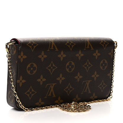 Louis Vuitton Monogram Pochette Felicie Chain Wallet Fuchsia 4 of 13
