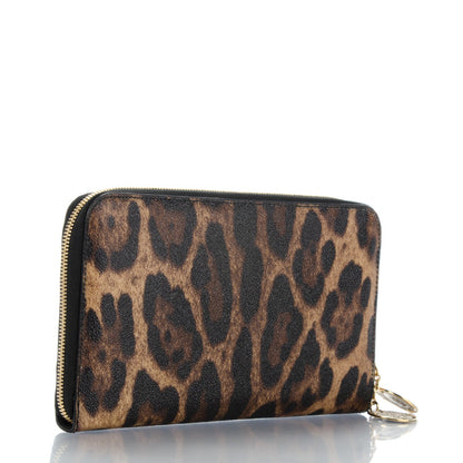 Dolce & Gabbana Dauphine Crespo Leopard Print Zip Around Pochette Naturale 3 of 6