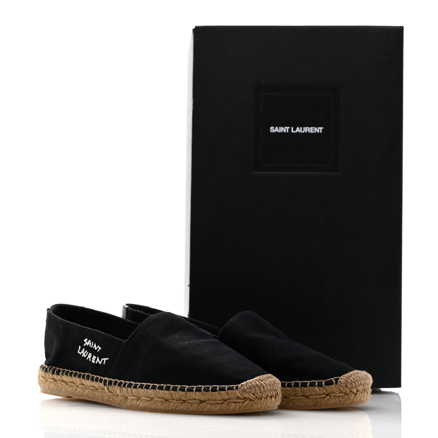 Canvas Nappa Elba Light Logo Embroidered Espadrilles 40.5 Black