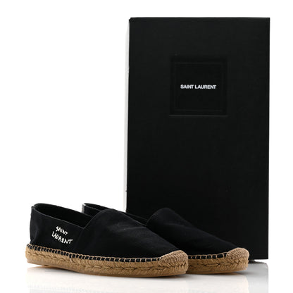 Saint Laurent Canvas Nappa Elba Light Logo Embroidered Espadrilles 40.5 Black 12 of 12
