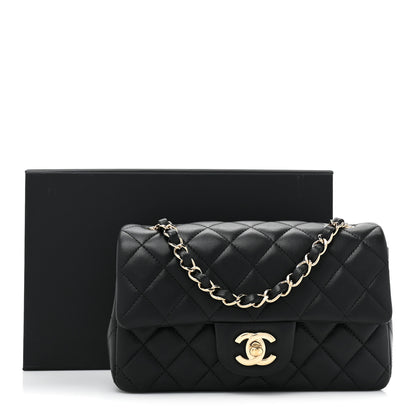Chanel Lambskin Quilted Mini Rectangular Flap Black 13 of 13