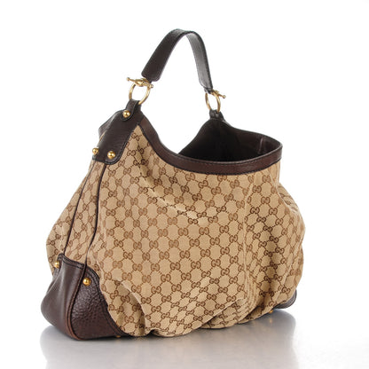 Gucci Monogram Large Jockey Hobo Dark Brown 3 of 7
