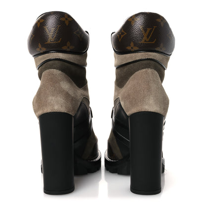 Louis Vuitton Suede Calfskin Monogram Star Trail Ankle Boots 38 Khaki 5 of 10