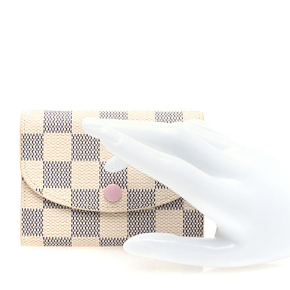 Louis Vuitton Damier Azur Rosalie Coin Purse Rose Ballerine 2 of 7
