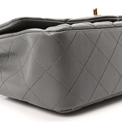 Chanel Lambskin Quilted Mini Rectangular Flap Dark Grey 9 of 10