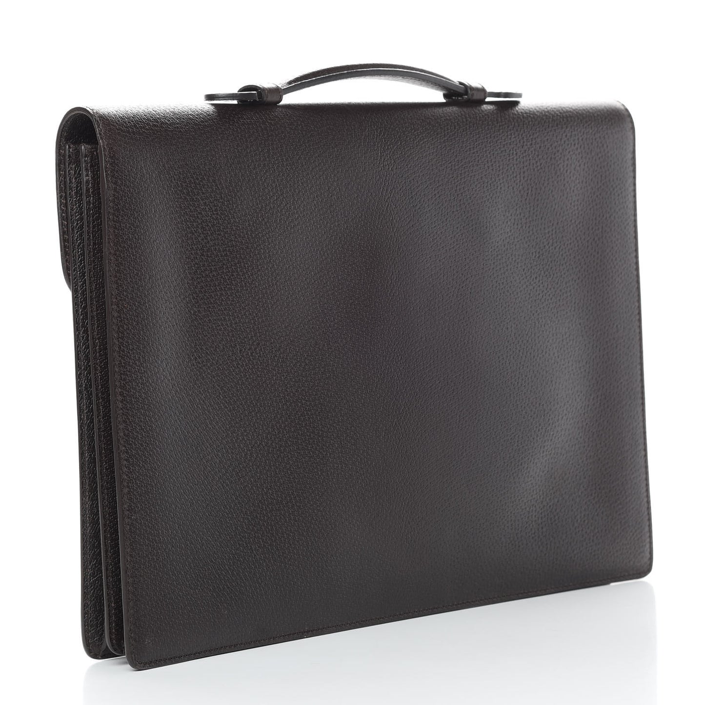 Calfskin Flap Briefcase Brown