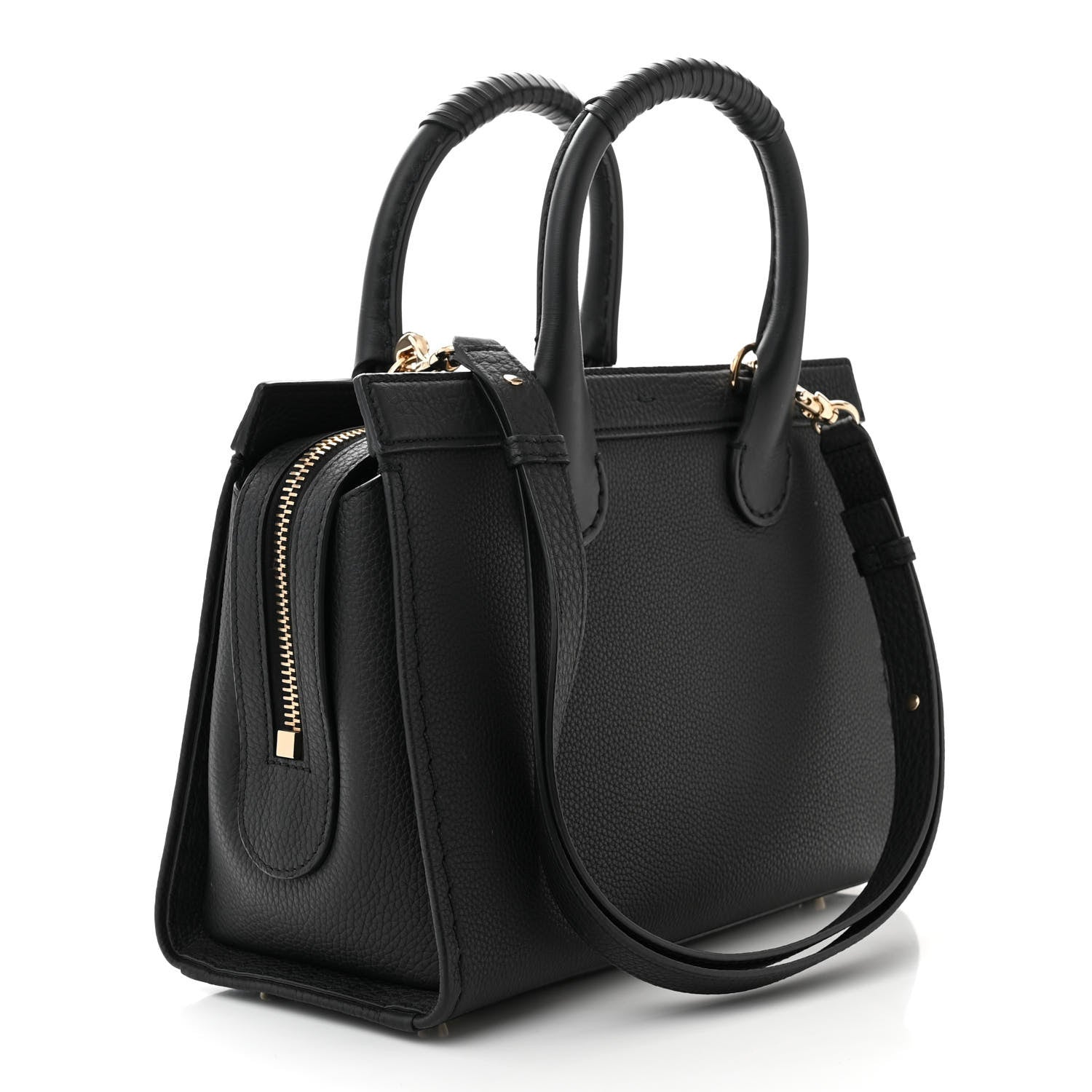 Chloe Grained Calfskin Small Edith Top Handle Bag Black 3 of 9