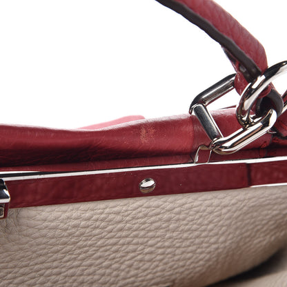 Fendi Cuoio Romano Selleria Bi-Color Large Peekaboo Iconic Satchel Rosso Latte 9 of 14