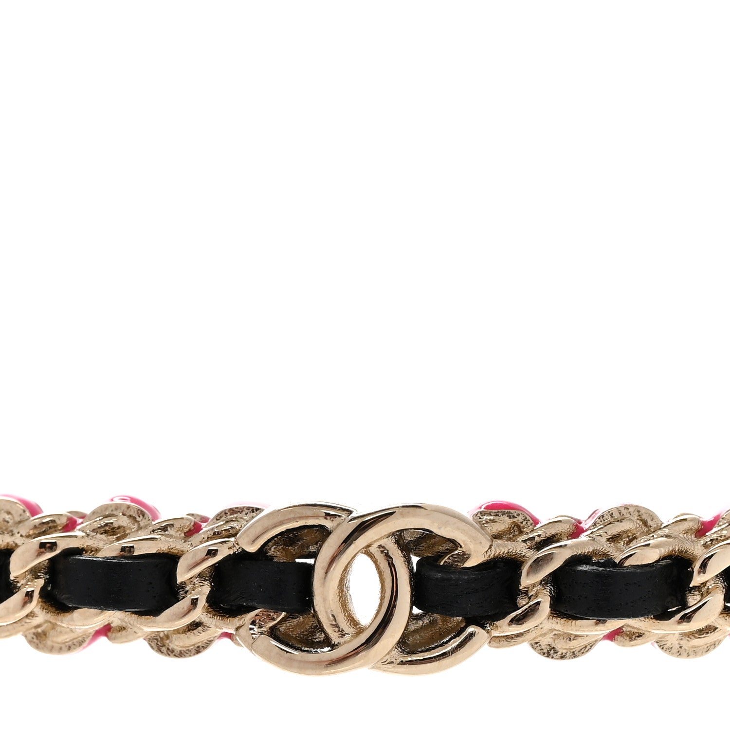 Chanel Metal Lambskin CC Choker Necklace Black Pink Gold 4 of 7