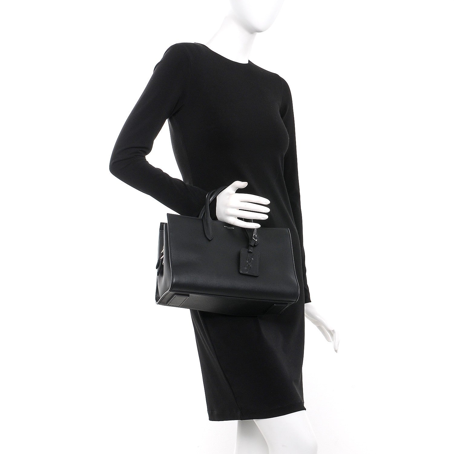 Saint Laurent Calfskin Medium Jane Tote Bag Black 2 of 7