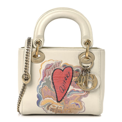 Christian Dior Calfskin Niki De Saint Phalle Dioramour Mini Supple Lady Dior White Multicolor 1 of 15