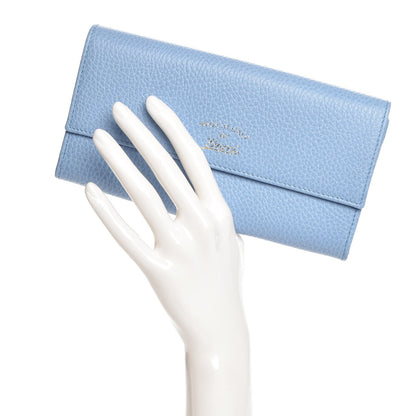 Gucci Dollar Calfskin Swing Continental Wallet Mineral Blue 2 of 8