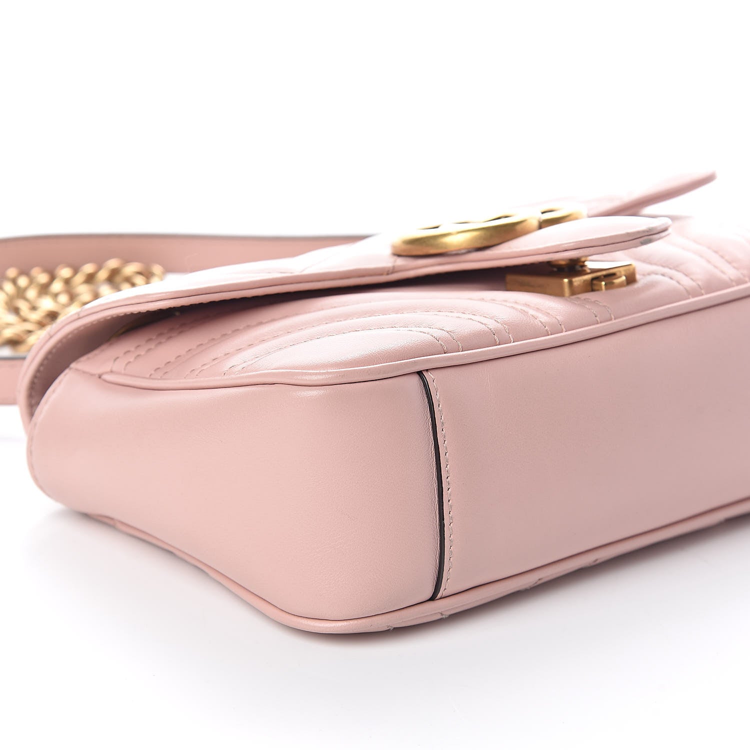 Gucci Calfskin Matelasse Mini GG Marmont Shoulder Bag Perfect Pink 8 of 9