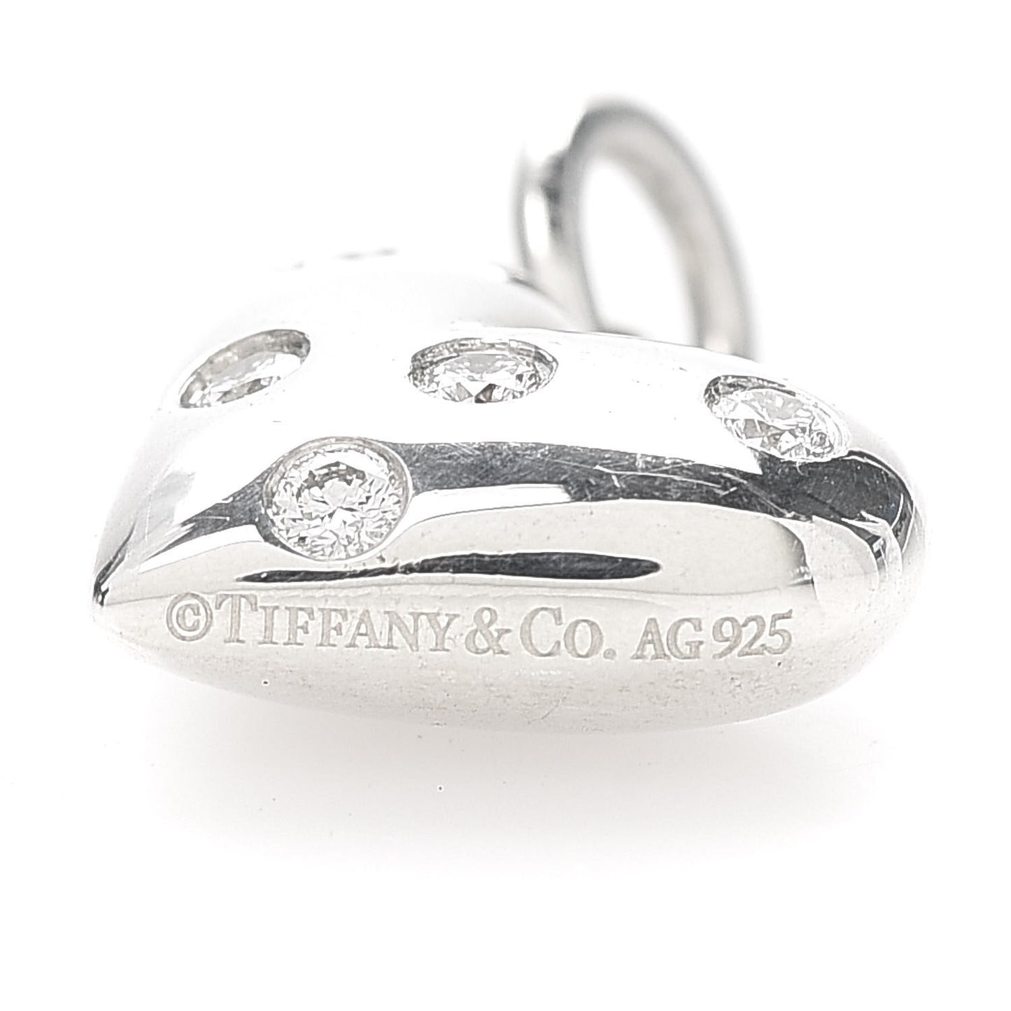 Sterling Silver Diamond Etoile Heart Charm