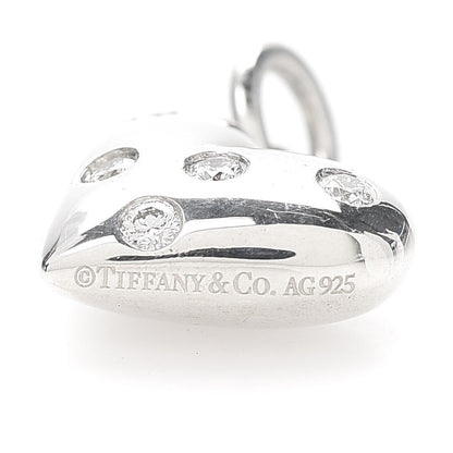 Tiffany Sterling Silver Diamond Etoile Heart Charm 3 of 4