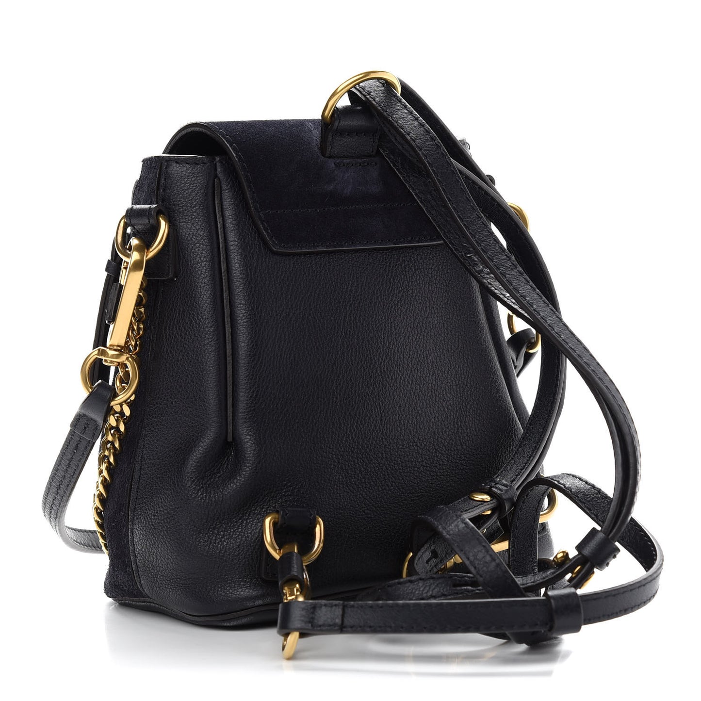 Suede Calfskin Studded Mini Faye Backpack Full Black