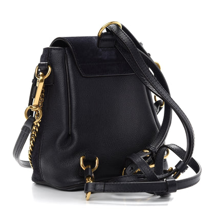 Chloe Suede Calfskin Studded Mini Faye Backpack Full Black 3 of 9
