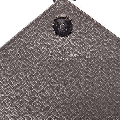 Saint Laurent Grain De Poudre Textured Mixed Matelasse Medium Triquilt Monogram Satchel Earth 9 of 9