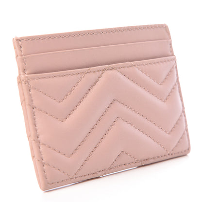 Gucci Calfskin Matelasse GG Marmont Card Holder Perfect Pink 3 of 6