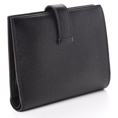 Hermes Epsom Bearn Compact Wallet Black 3 of 8