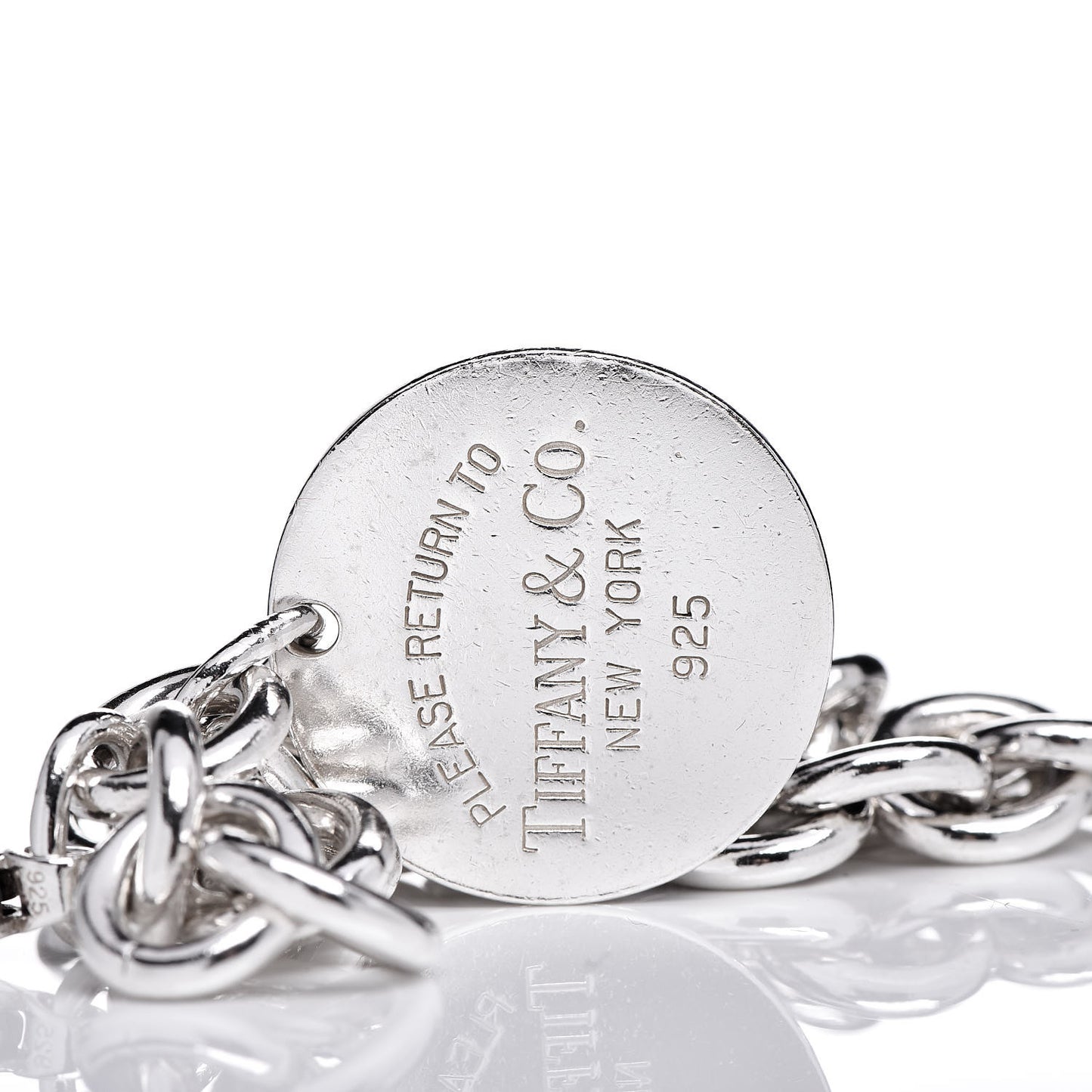 Sterling Silver Return to Round Tag Charm Bracelet