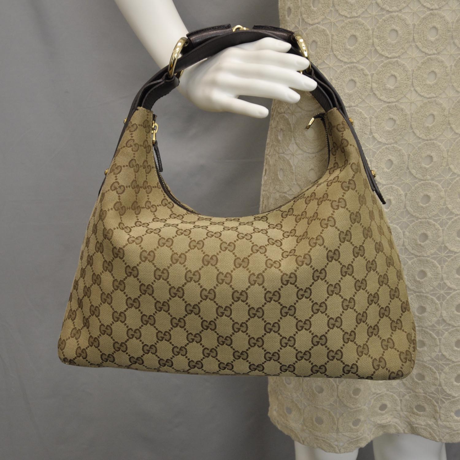 Gucci Monogram Medium Horsebit Chain Hobo 2 of 10