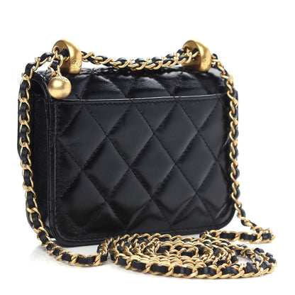 Chanel Calfskin Quilted Perfect Fit Coin Purse With Chain Black 3 of 10