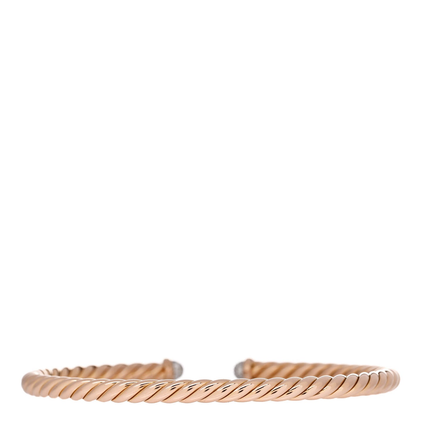 18K Rose Gold Diamond 4mm Cablespira Bracelet