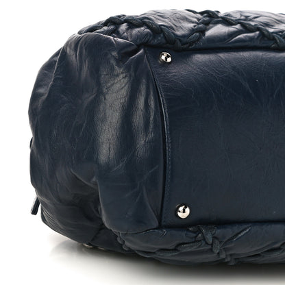 Chanel Calfskin Ultra Stitch Bowler Navy 9 of 12