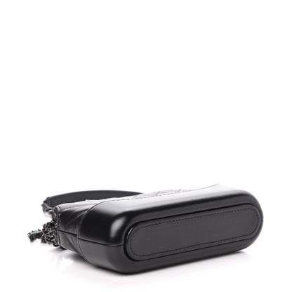Chanel Aged Calfskin Chevron Quilted Small Gabrielle Clutch With Chain So Black 4 of 12