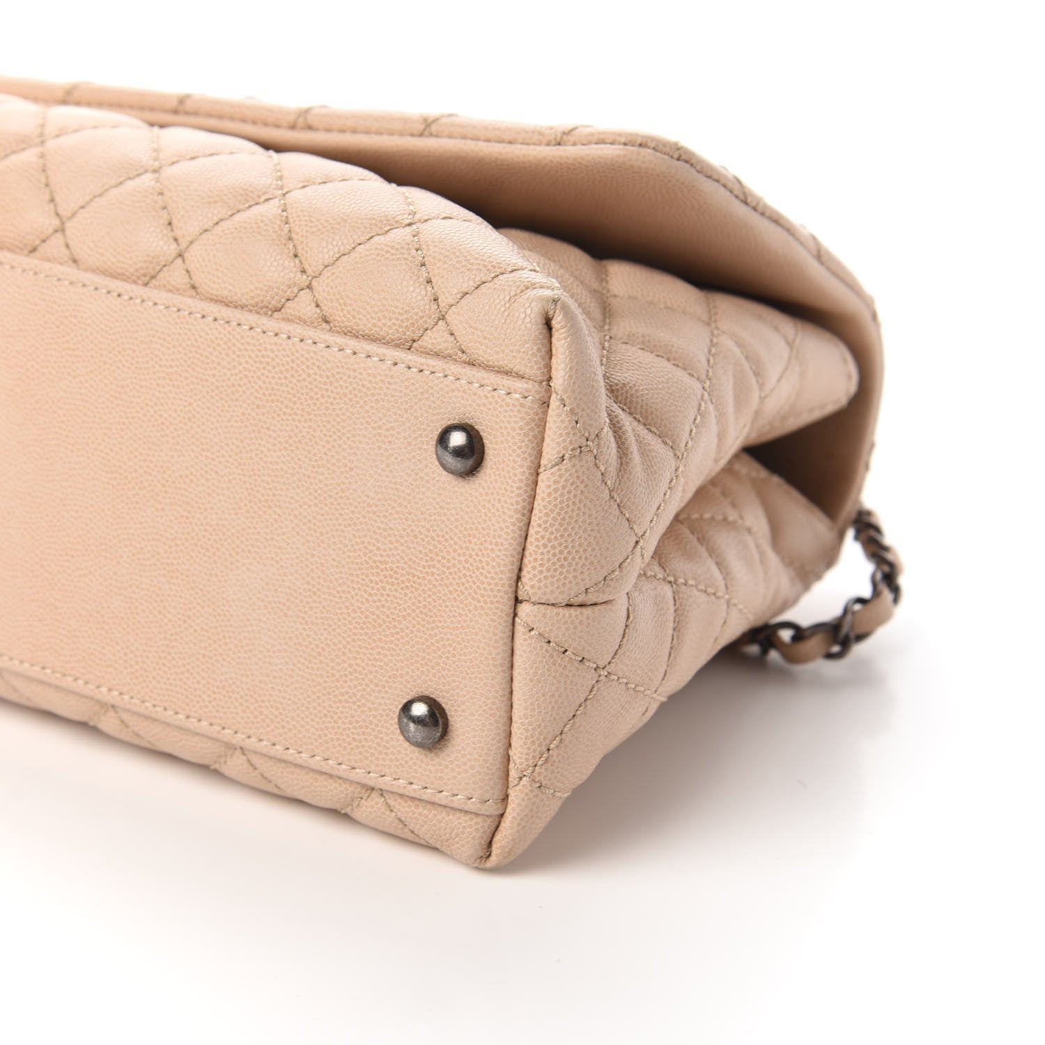Chanel Caviar Quilted Small Coco Handle Flap Light Beige 7 of 10