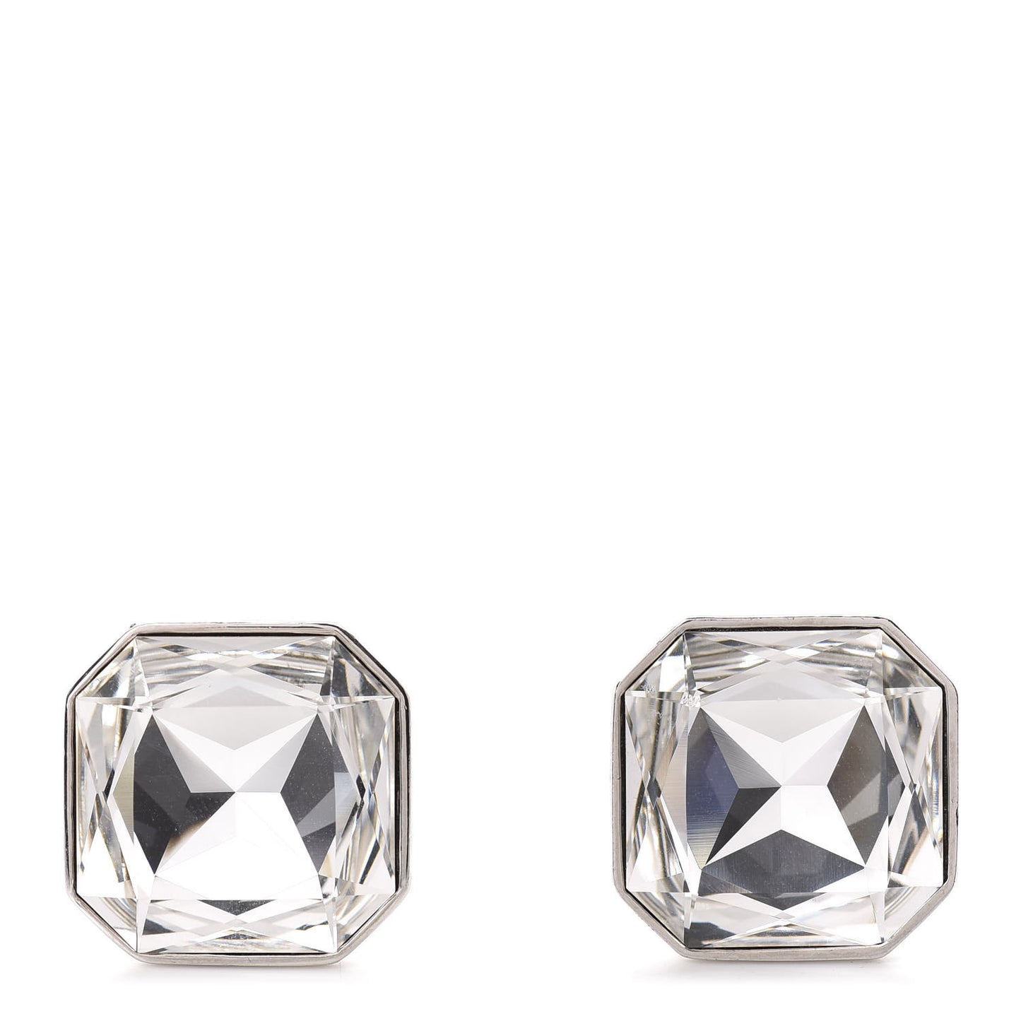 Crystal Smoking Clip On Earrings Silver