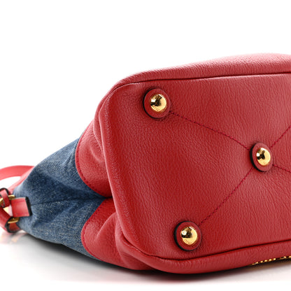 Miu Miu Denim Madras Hobo Bag Blue Fuoco 8 of 9