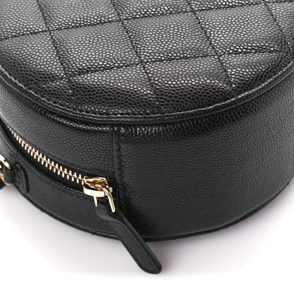 Chanel Caviar Quilted Round Clutch With Chain Black 9 of 10
