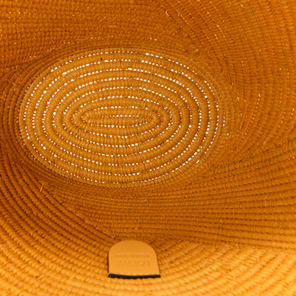 Loewe Calfskin Raffia Paulas Ibiza Petal Basket Tote Bag Ochre 5 of 10