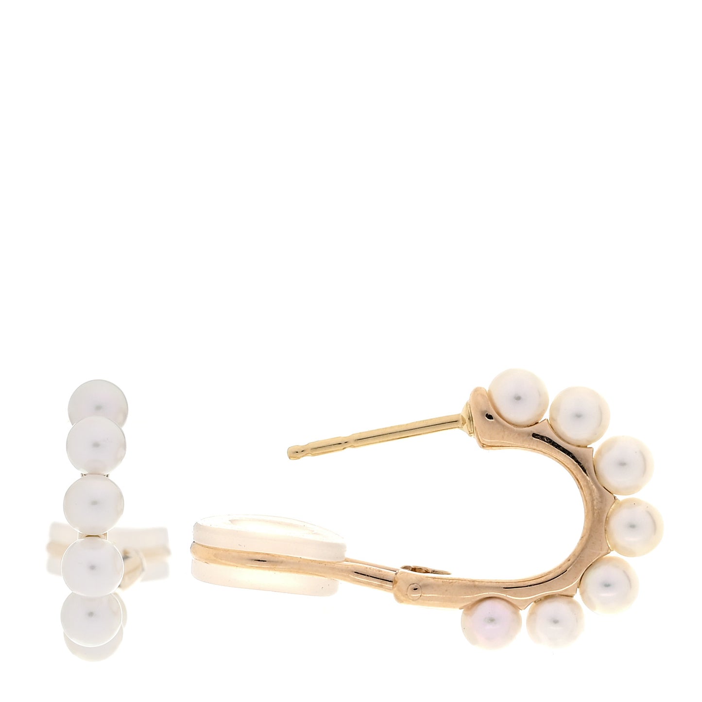 18K Yellow Gold Akoya Cultured Pearl 8mm Hoop Earrings