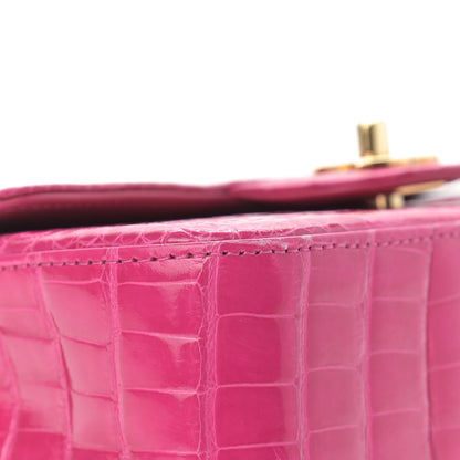 Chanel Shiny Alligator Mini Flap Pink 8 of 13