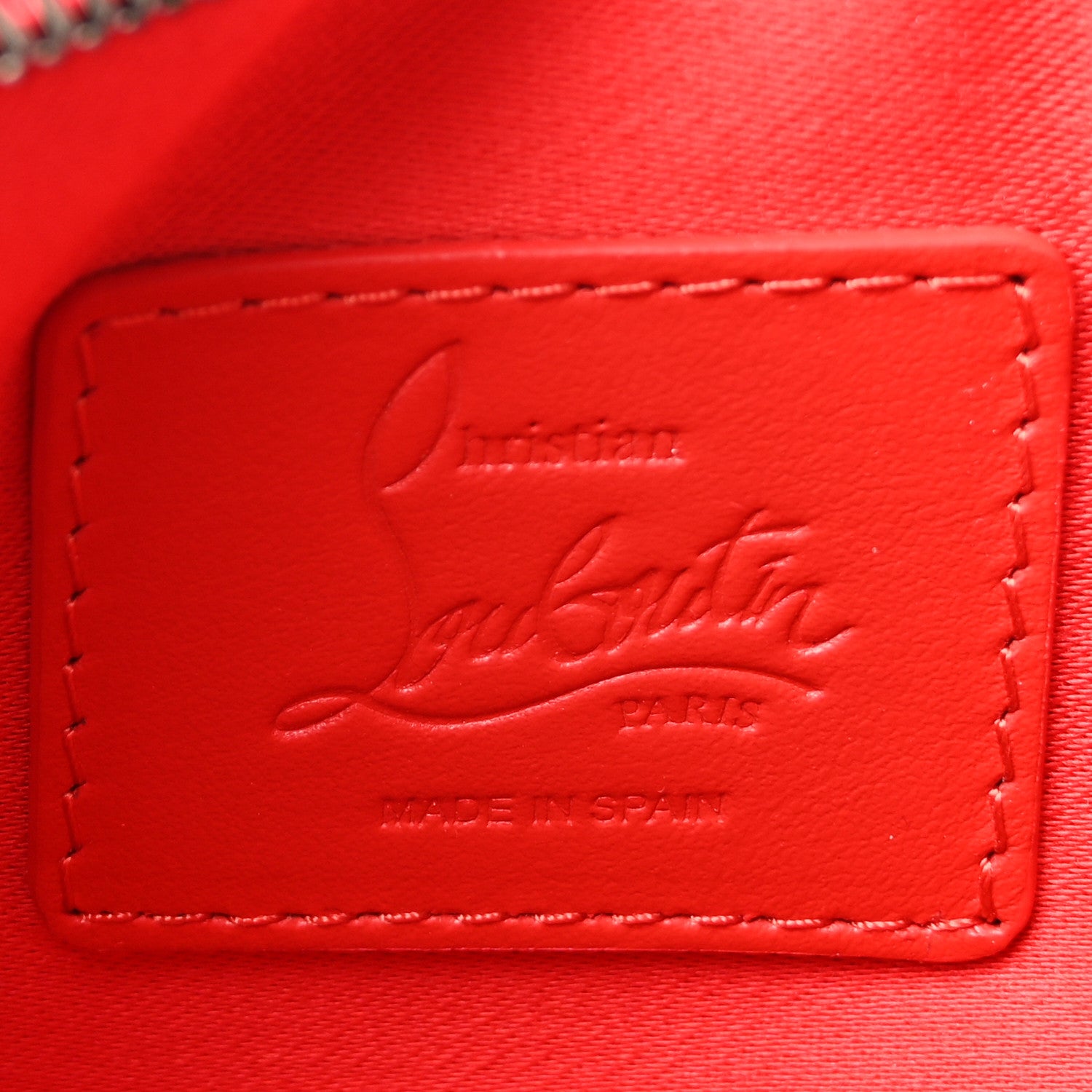 Christian Louboutin Textured Calfskin Loubi54 Pouch Black 6 of 10