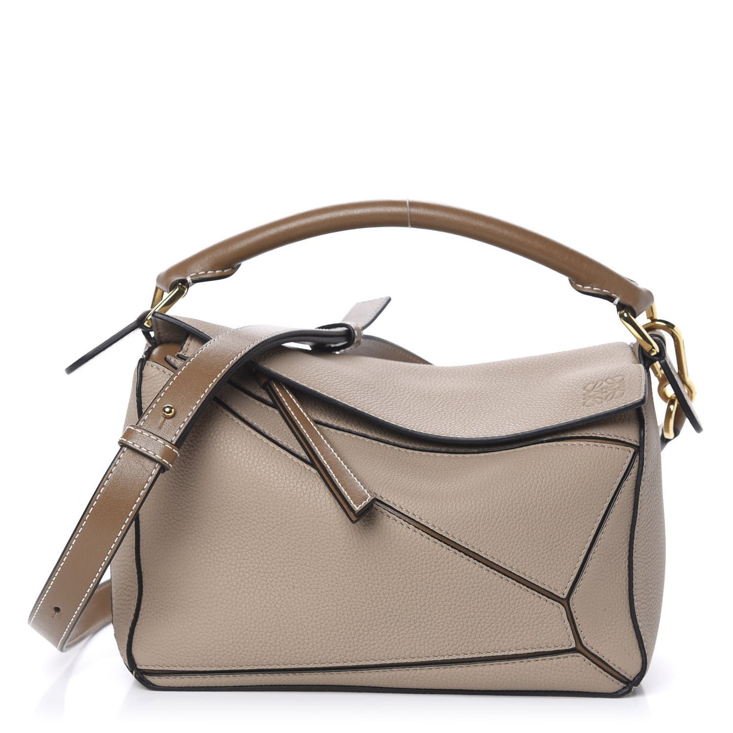Grained Calfskin Small Puzzle Bag Sand Mink