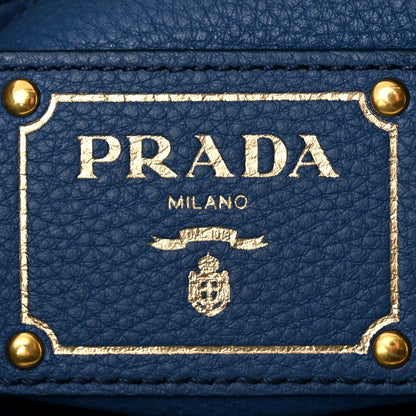 Prada Vitello Daino Double Pocket Hobo Cobalto 6 of 16