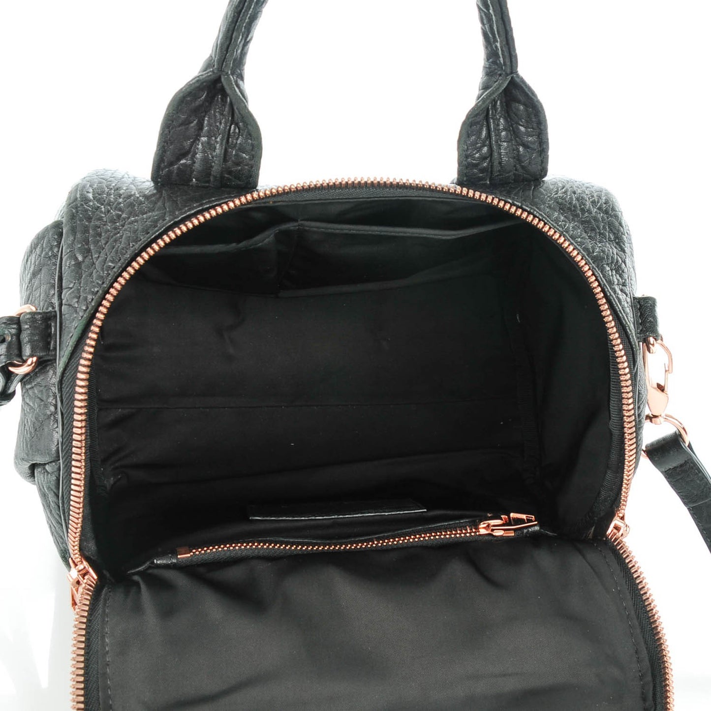 Pebbled Lambskin Rockie Black Rose Gold Hardware