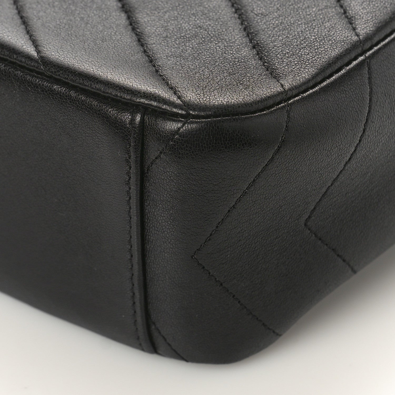 Chanel Lambskin Chevron Quilted Coco Envelope Flap Camera Case Black 9 of 10