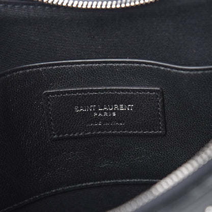 Saint Laurent Calfskin Studded Monogram Heart Shoulder Bag Black 6 of 10