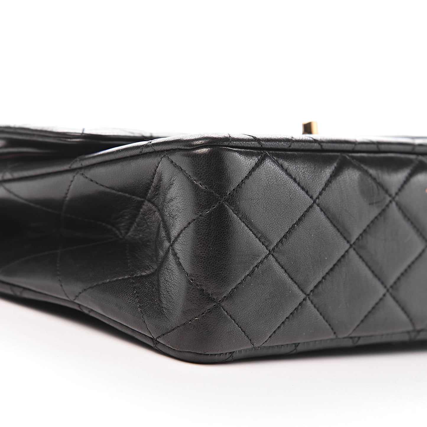 Lambskin Quilted Small Double Flap Black