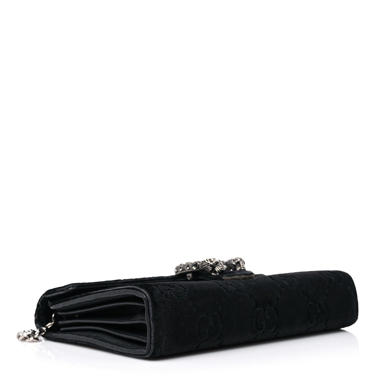 Velvet GG Monogram Mini Dionysus Chain Wallet Black